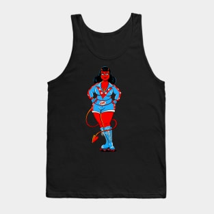 Hell on Wheels Curvy Roller Derby Rockabilly Devil Girl Pinup Tank Top